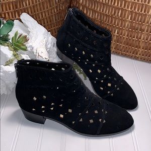 Michael Kors Perforated Black Ankle Boots